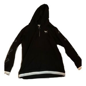 victoria secret pink quarter zip with hood